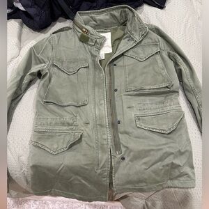 Hooded military jacket with embellishment